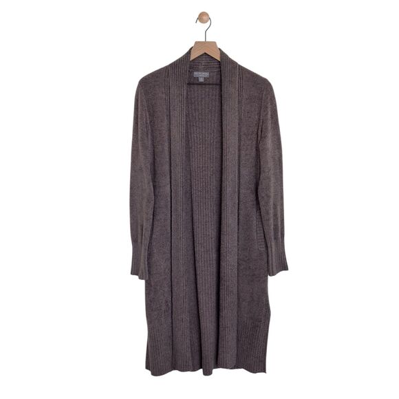 Barefoot Dreams Cozychic Lite Catalina Long Open Cardigan in Ash Brown Med - Picture 1 of 6